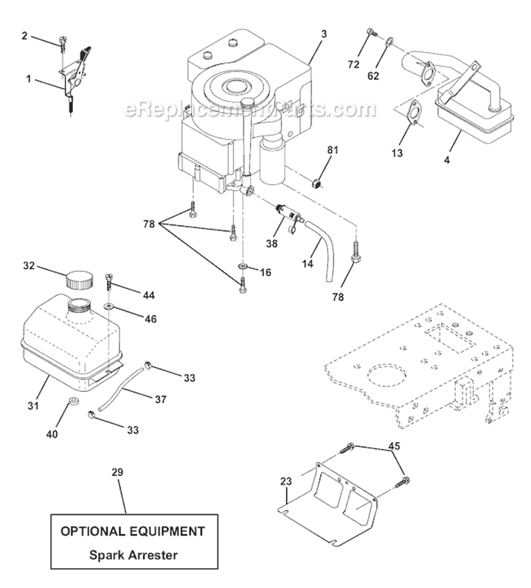 Page E Diagram and Parts List for WE12538J  Weed Eater Lawn Tractor